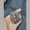 Pooja Bangles Oxidized Sterling Look Tribal Ethnic Bangle Set