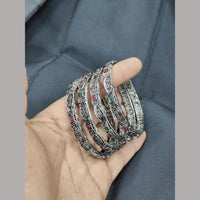 Pooja Bangles Oxidized Sterling Look Tribal Ethnic Bangle Set