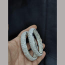 Pooja Bangles Rhodium Plated Austrian Stone Bangle Set