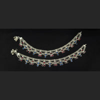 Pooja Bangles Rhodium Finish Sparkling Austrian Stone Payal \ Anklet 