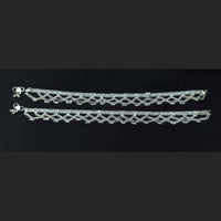 Pooja Bangles Rhodium Finish Sparkling Austrian Stone Payal \ Anklet 