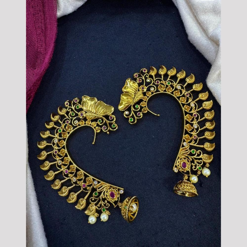 Pooja Bangles Pota Stone and Pearl Traditional Ear Cuff