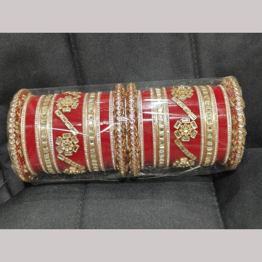 Pooja Bangles Trendy Austrian Stone Acrylic Bangles Set