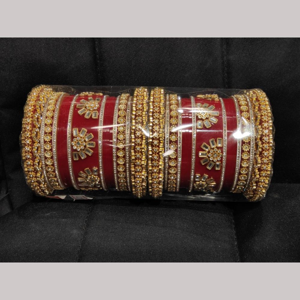 Pooja Bangles Trendy Austrian Stone Acrylic Bangles Set