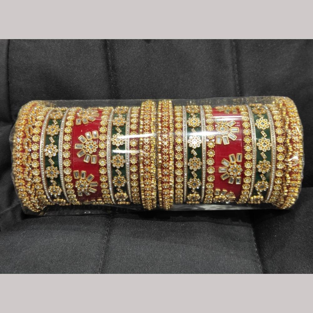 Pooja Bangles Trendy Austrian Stone Acrylic Bangles Set