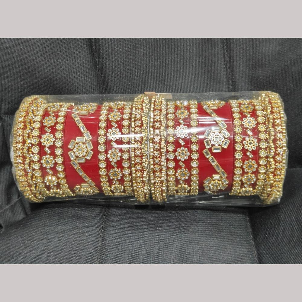 Pooja Bangles Trendy Austrian Stone Acrylic Bangles Set