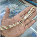 Pooja Bangles Elegant Crystal Stone And Pearl Necklace Set