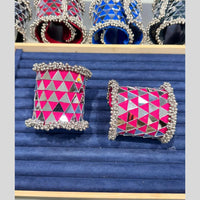 Pooja Bangles Navratri Special Oxidised Plated Mirror Ghungroo Kada