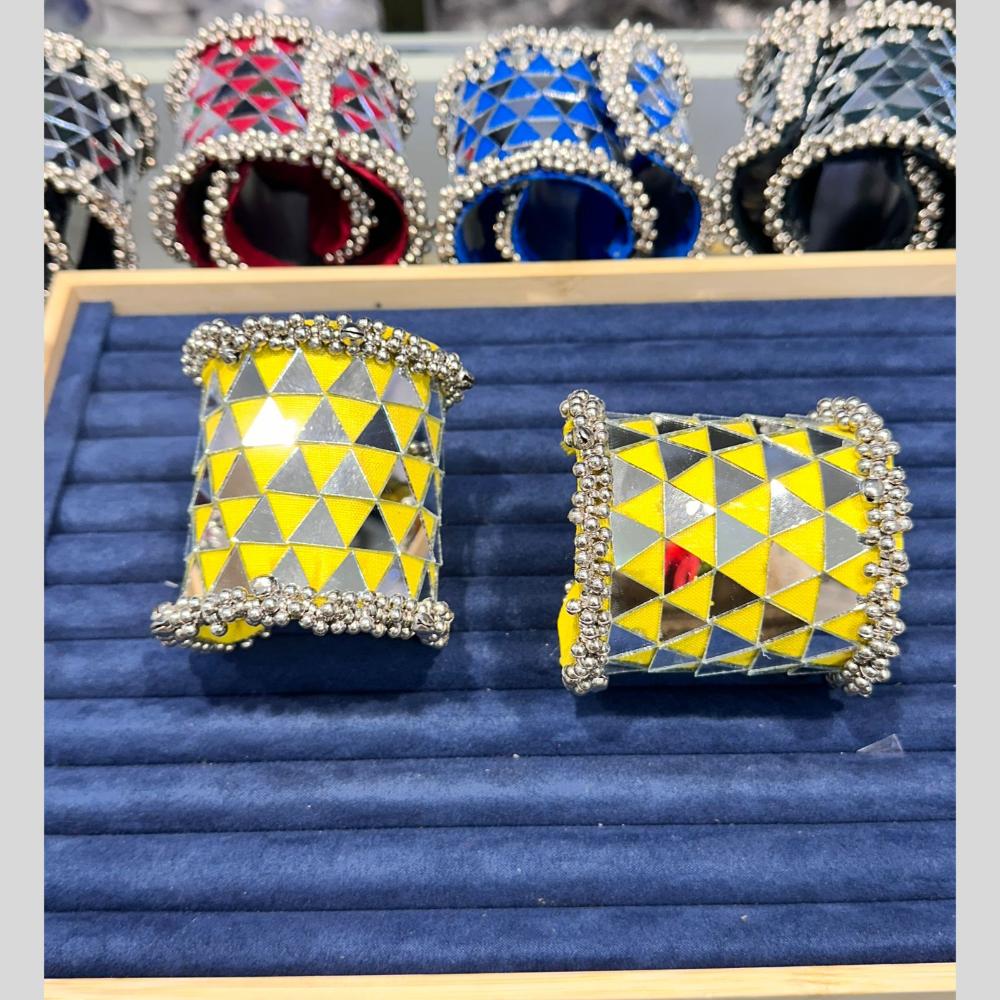 Pooja Bangles Navratri Special Oxidised Plated Mirror Ghungroo Kada