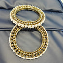 Pooja Bangles Elegant Sparkle Pearl And Beads Bangles Set