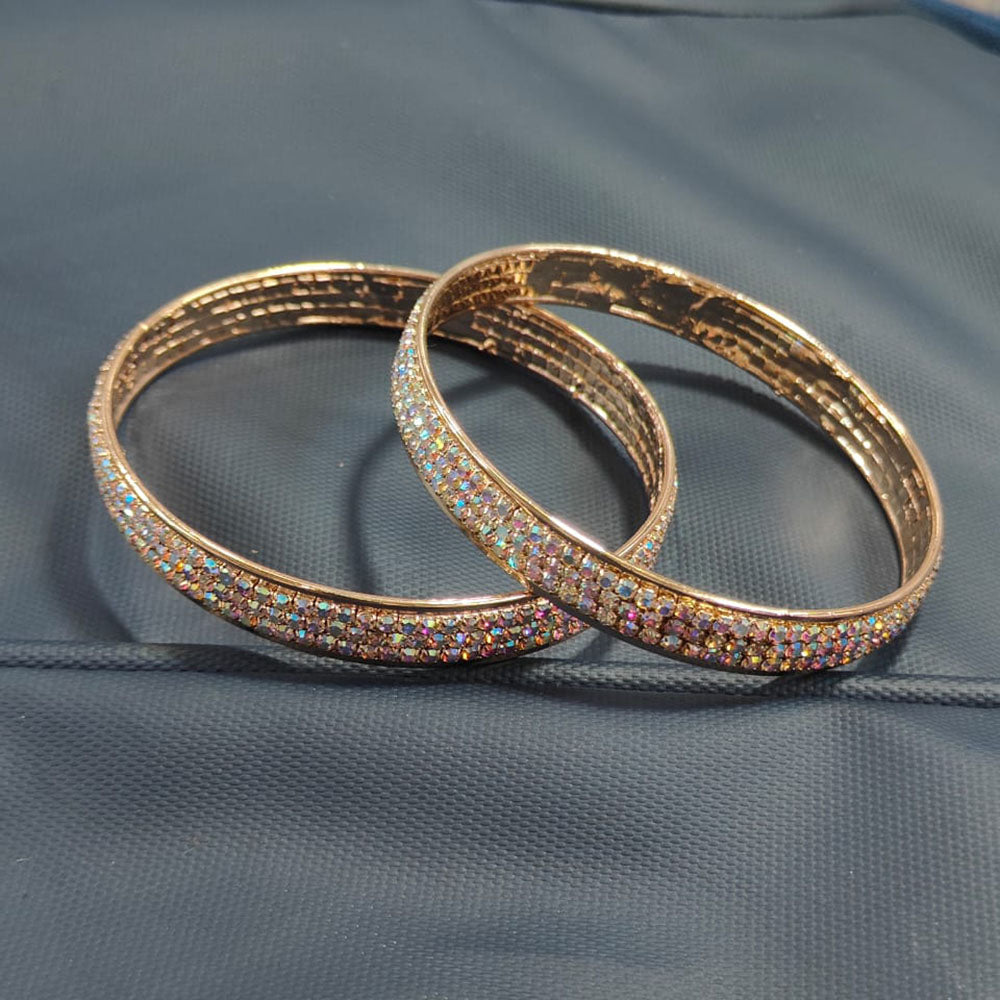 Pooja Bangles Designer Rainbow Austrian Stone Bangle Set