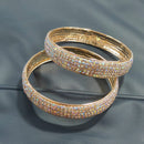 Pooja Bangles Rhodium Plated Designer Austrian Stone Bangle Set
