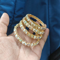 Pooja Bangles Royal Kundan Stone Meenakari Bangles Set