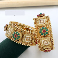 Pooja Bangles Traditional Kundan And Pearl Kada Bangles For Festive Wear