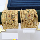 Pooja Bangles Beautiful Kundan Stone Openable Kada Bangles Set For Special Occassions
