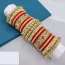 Pooja Bangles Traditional Kundan And Pearl Velvet Bangles Set Perfect For Wedding