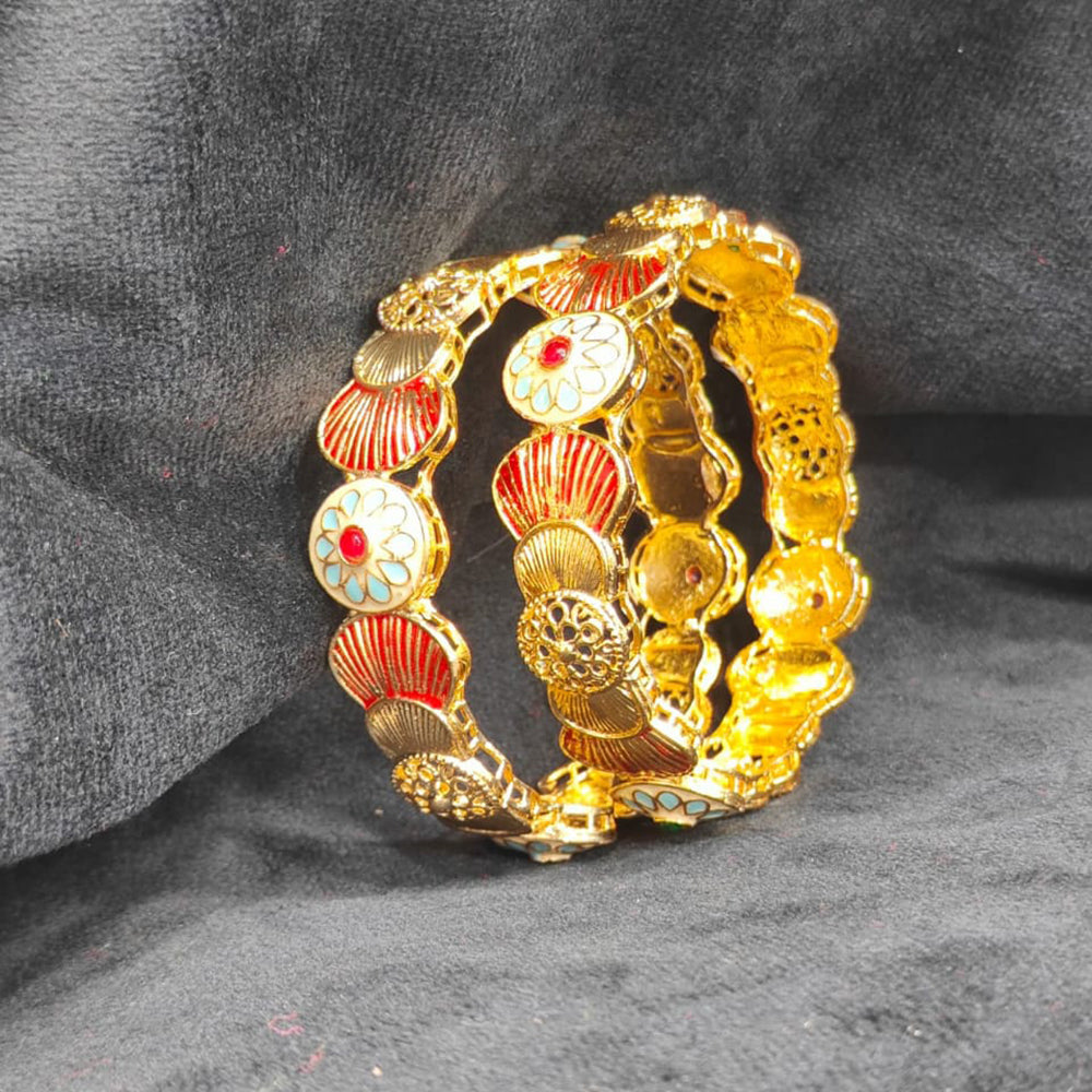 Pooja Bangles Timeless Pota Stone And Meenakari Bangles Set