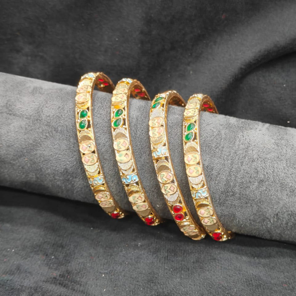 Pooja Bangles Timeless Pota Stone And Meenakari Bangles Set
