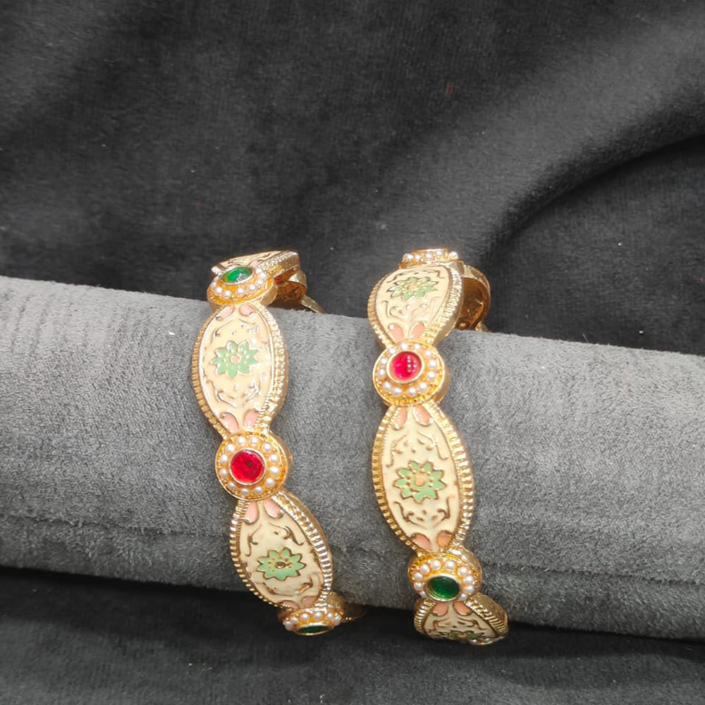 Pooja Bangles Timeless Pota Stone And Meenakari Bangles Set