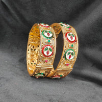 Pooja Bangles Timeless Pota Stone Openable Bangles Set