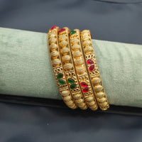 Pooja Bangles Festive Charm Pota Stone Bangles Set