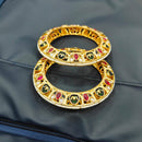 Pooja Bangles Traditional Pota Stone And Pearl Bangles Set