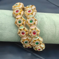 Pooja Bangles Traditional Pota Stone And Pearl Bangles Set