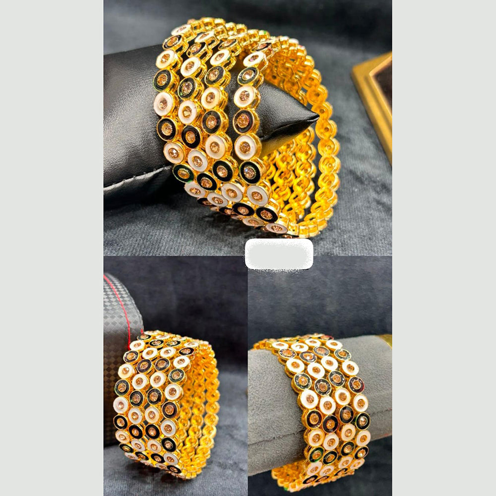 Pooja Bangles Designer Austrian Stone And Meenakari Bangles Set