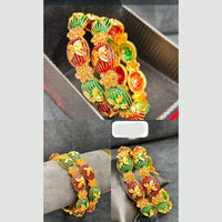 Pooja Bangles Designer Austrian Stone And Meenakari Bangles Set  
