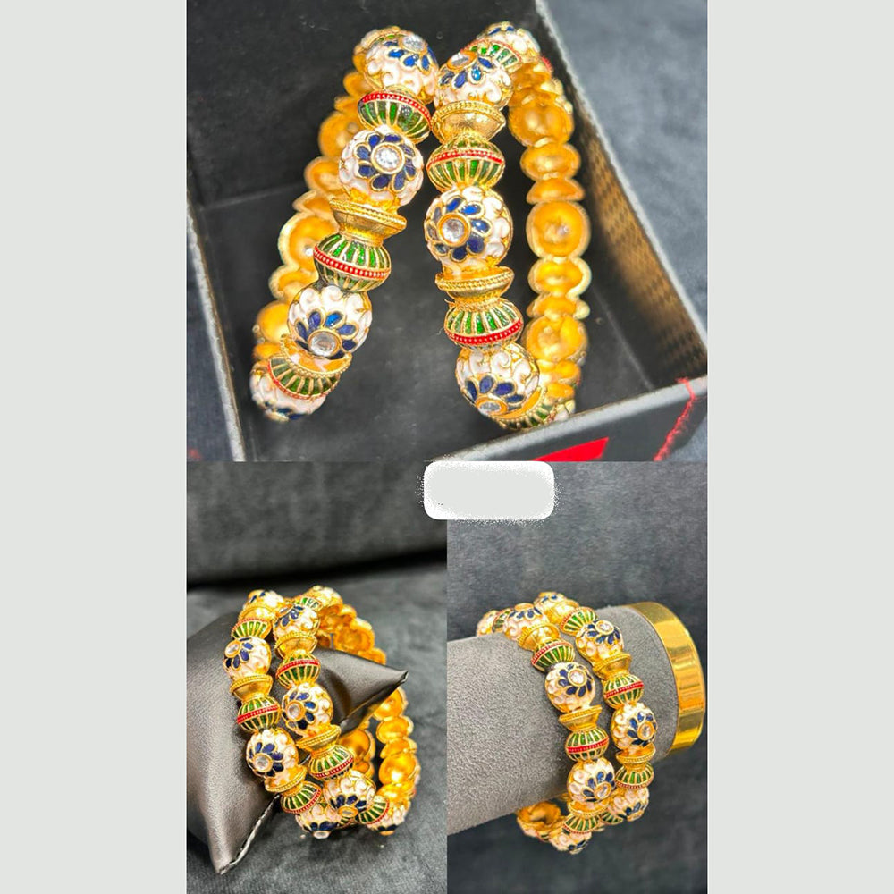 Pooja Bangles Designer Austrian Stone And Meenakari Bangles Set