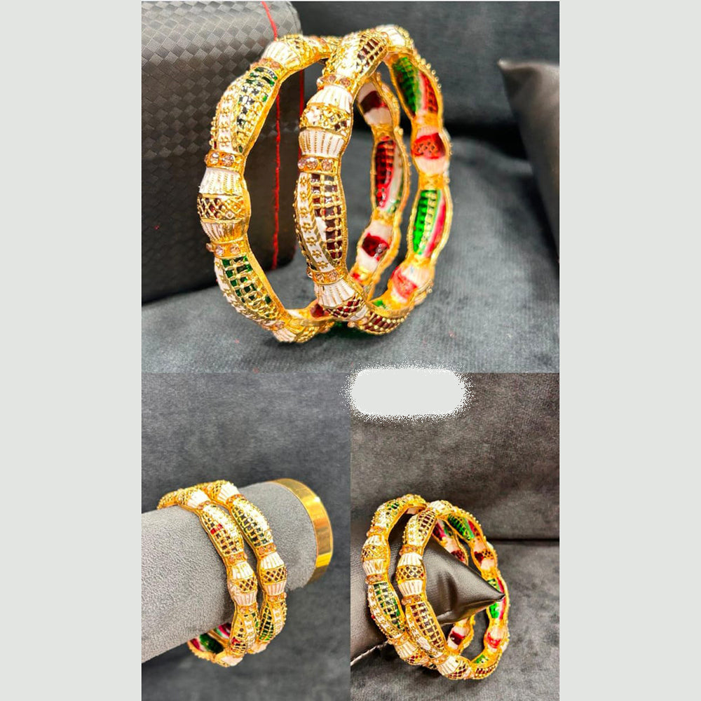 Pooja Bangles Designer Austrian Stone And Meenakari Bangles Set