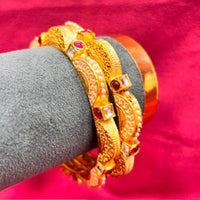 Pooja Bangles Rajwadi Look Kundan Stone And Meenakari Bangles Set