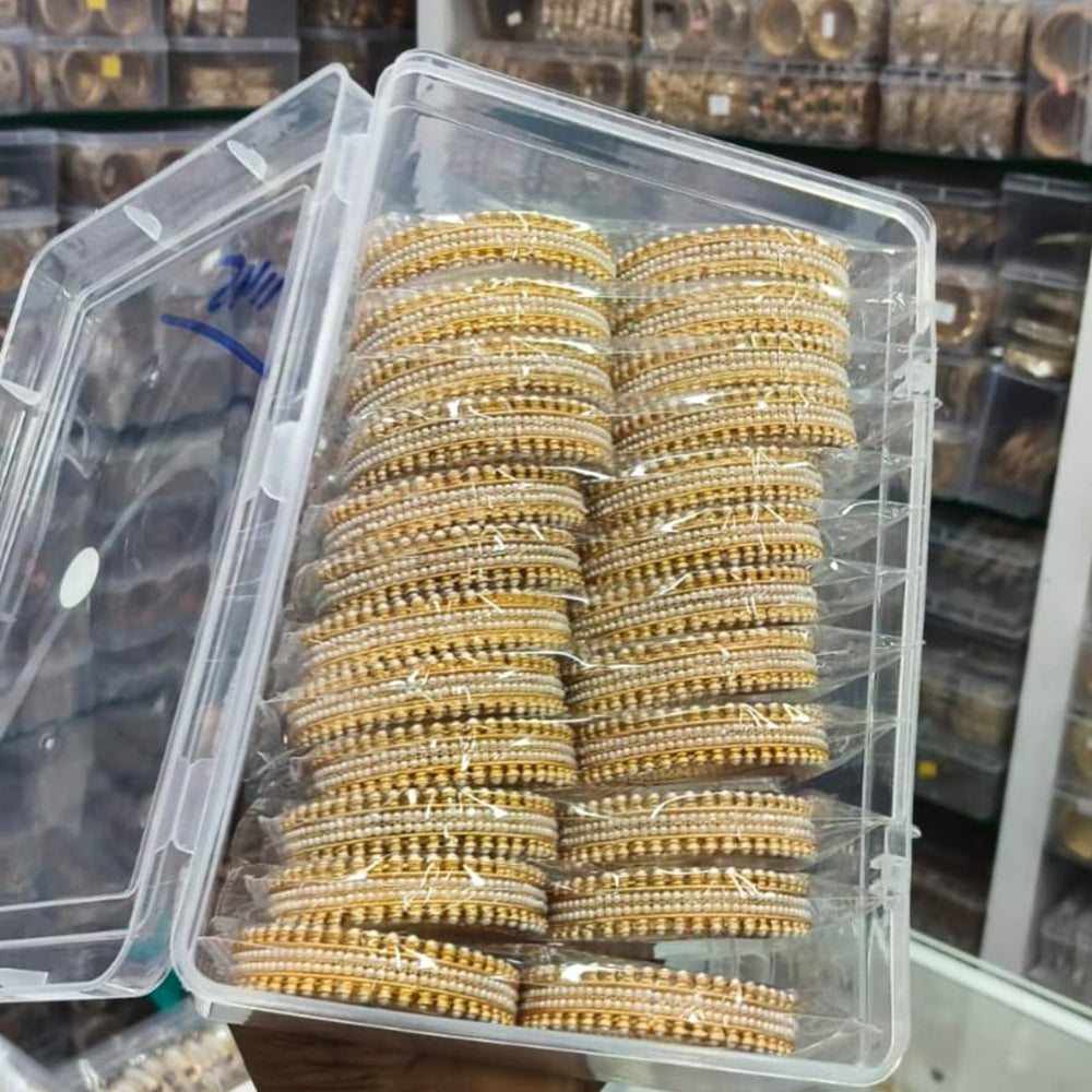 Pooja Bangles Premium Kundan And Austrian Stone Designer Bangles Set (1  Piece Only)