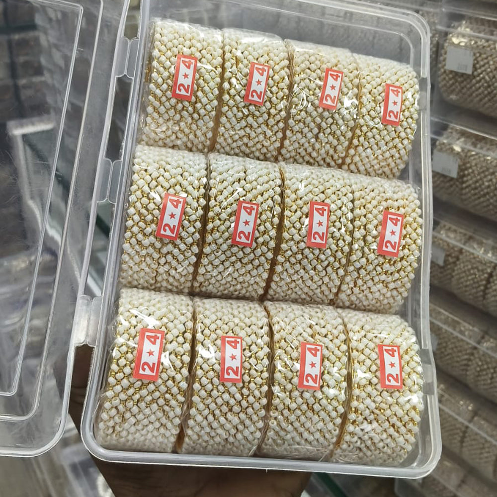 Pooja Bangles Elegant Pearl Bangle Set (1  Piece Only)