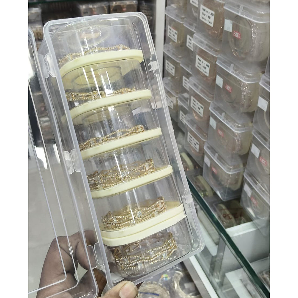 Pooja Bangles Elegant Crystal And Austrian Stone Bangle Set (1  Piece Only)