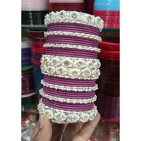 Pooja Bangles Royal Austrian Stone And Pearl Designer Bangles Set
