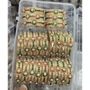 Pooja Bangles Antique Finish Pota Stone And Pearl Meenakari Bangles Set
