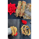 Pooja Bangles Graceful Pota Stone And Pearl Bangles Set