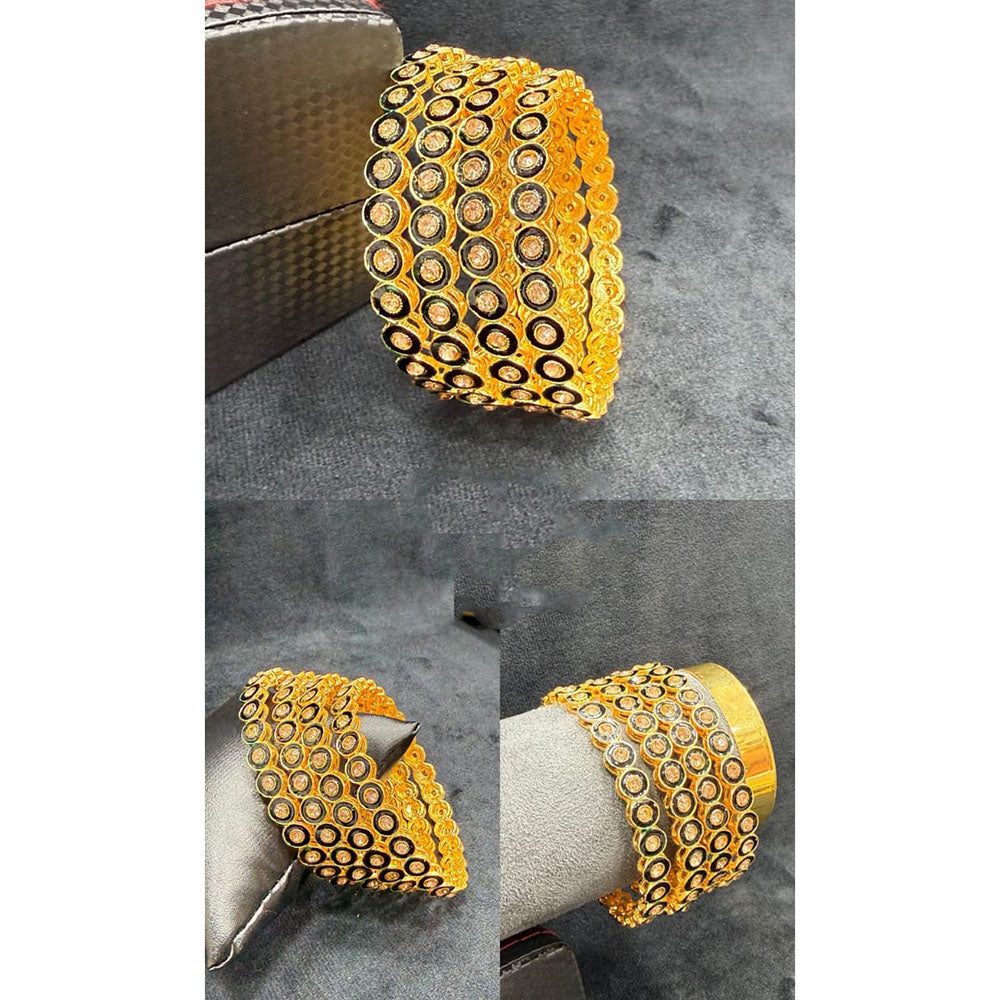 Pooja Bangles Graceful Pota Stone And Meenakari Bangles Set