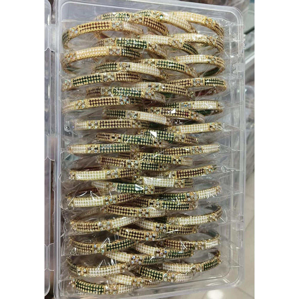 Pooja Bangles Premium Austrian Stone And Meenakari Designer Bangles Set