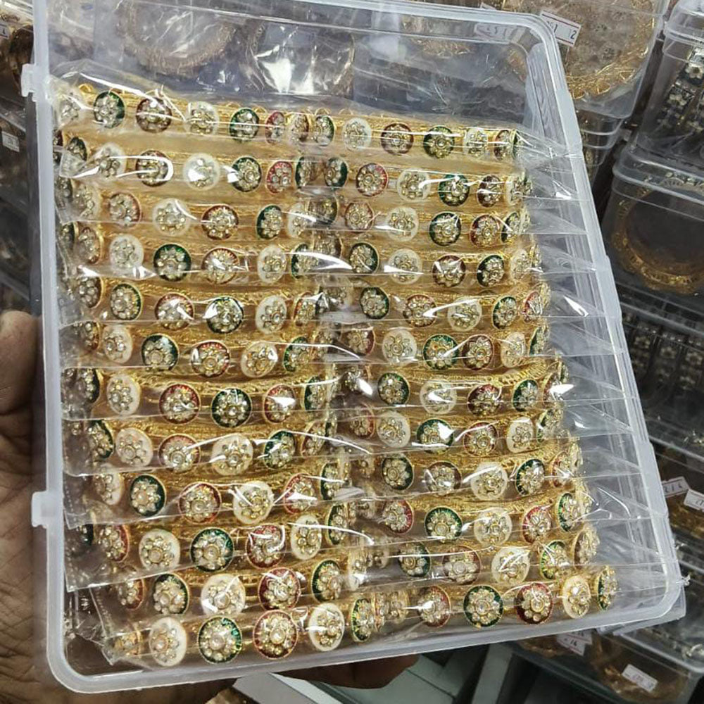 Pooja Bangles Premium Austrian Stone And Meenakari Designer Bangles Set