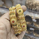 Pooja Bangles Premium Pota Stone And Meenakari Designer Bangles Set