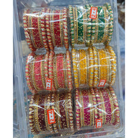 Pooja Bangles Royal Multi-Shade Austrian Stone Bridal Bangles Set
