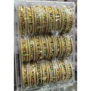 Pooja Bangles Radiant Rainbow Austrian Stone And Pearl Bangles Set