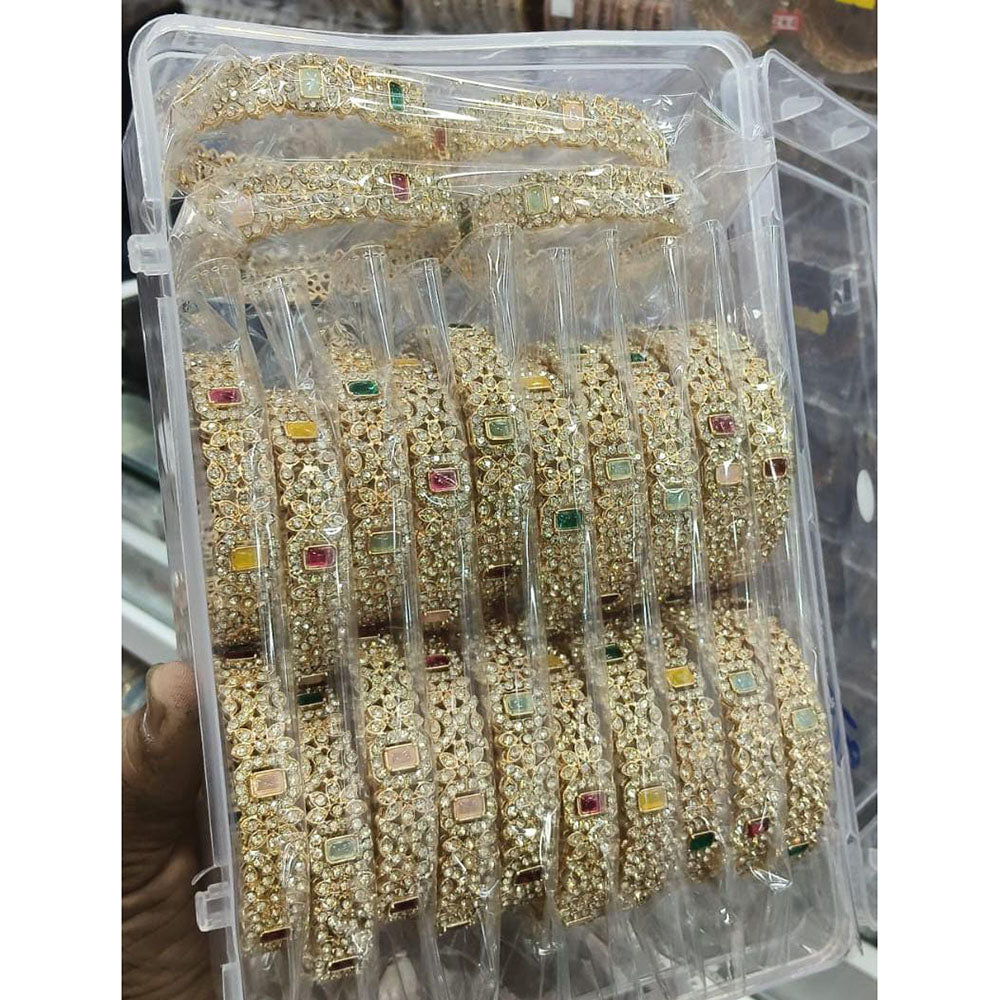Pooja Bangles Radiant Austrian Stone And Pota Bangles Set