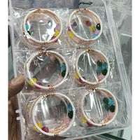Pooja Bangles Partywear Austrian Stone And Beads Openable Bracelet