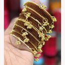 Pooja Bangles Premium Velvet Ghungroo Designer Bangles Set
