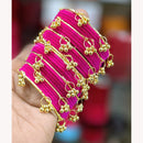 Pooja Bangles Premium Velvet Ghungroo Designer Bangles Set