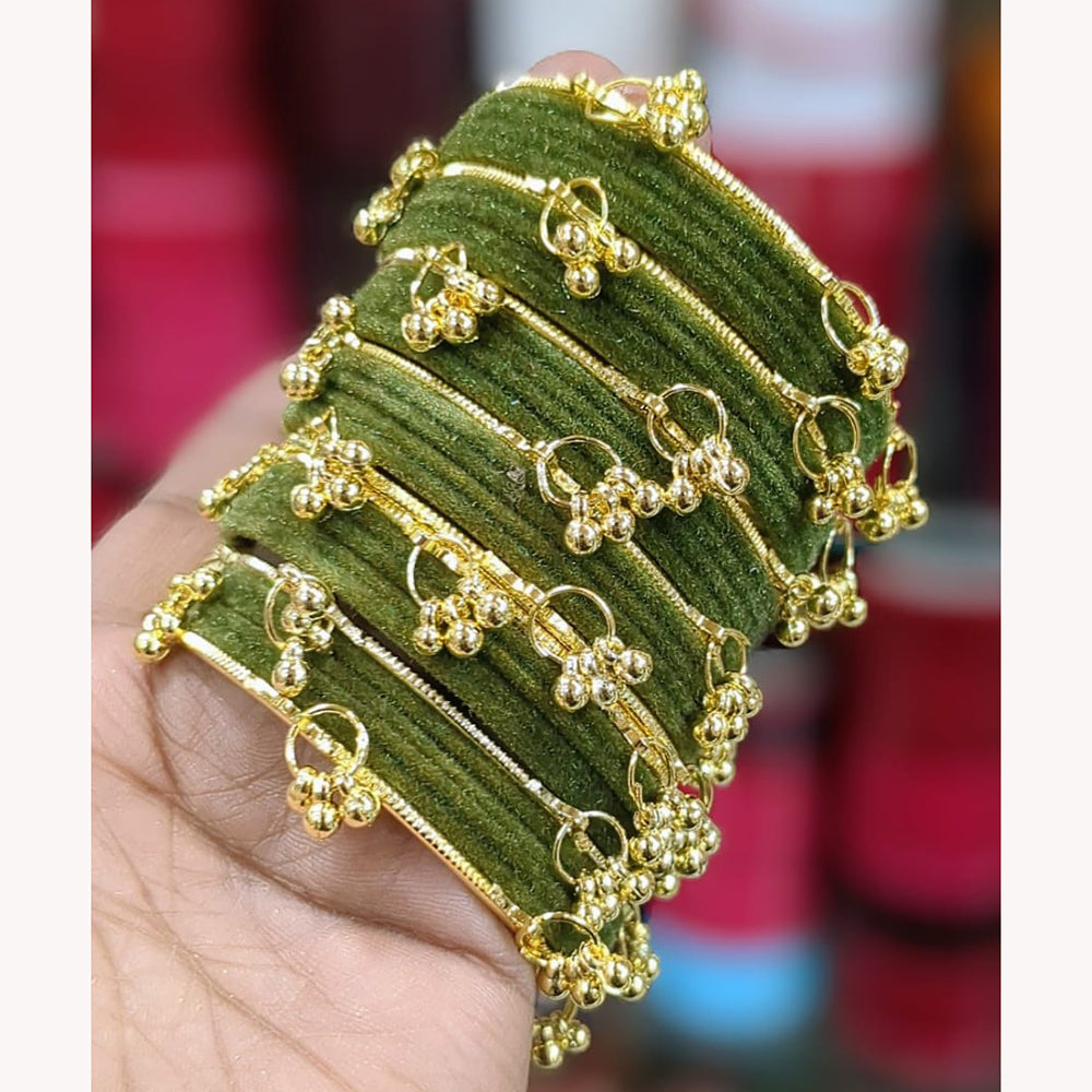 Pooja Bangles Premium Velvet Ghungroo Designer Bangles Set