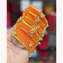 Pooja Bangles Premium Velvet Ghungroo Designer Bangles Set